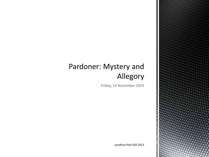 pardoner mystery and allegory