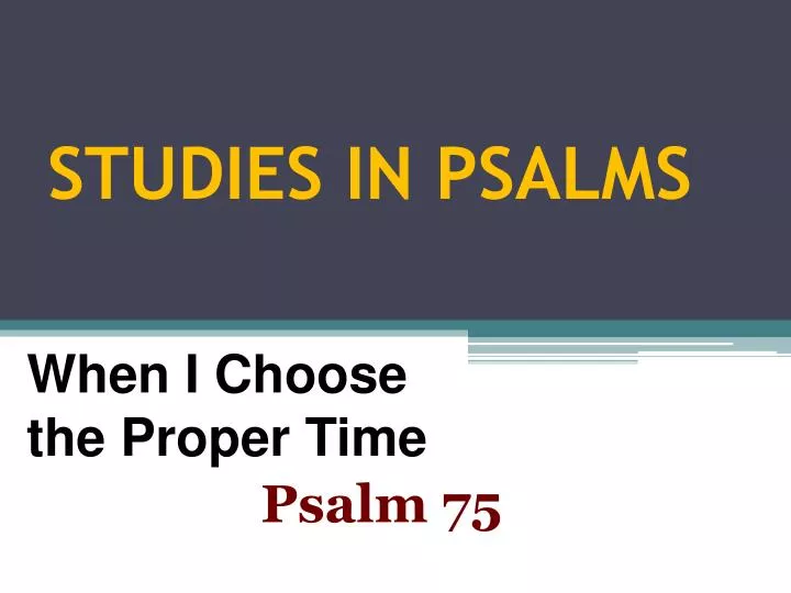 studies in psalms