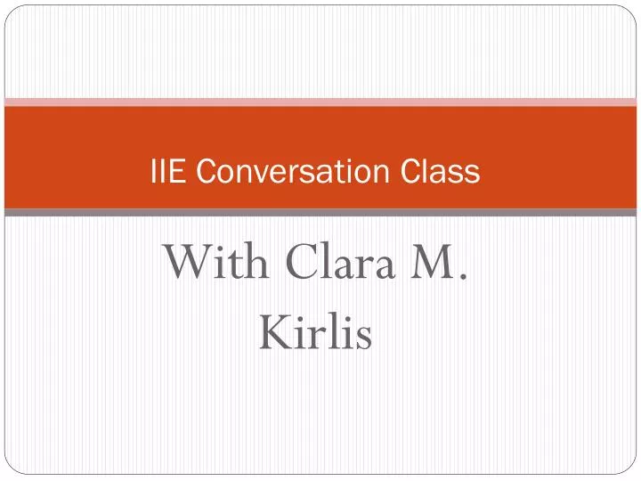iie conversation class