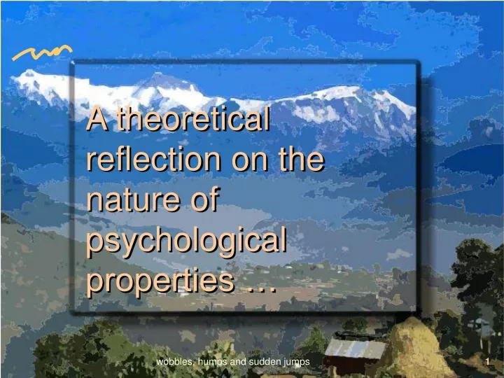 a theoretical reflection on the nature of psychological properties