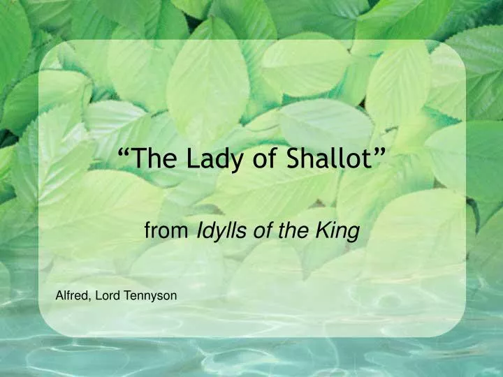 the lady of shallot