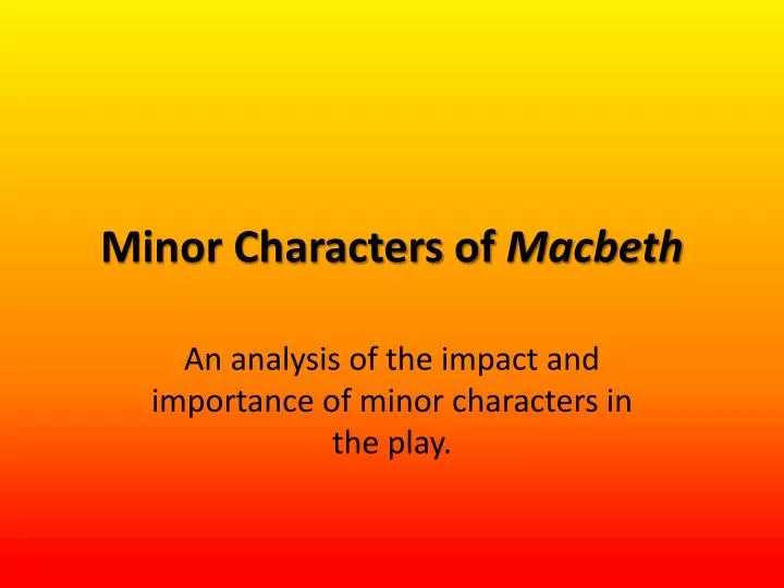 minor characters of macbeth