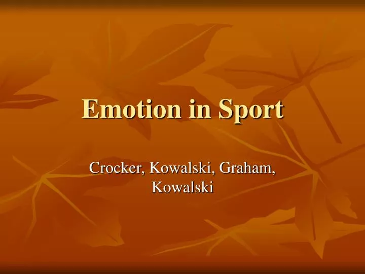 emotion in sport