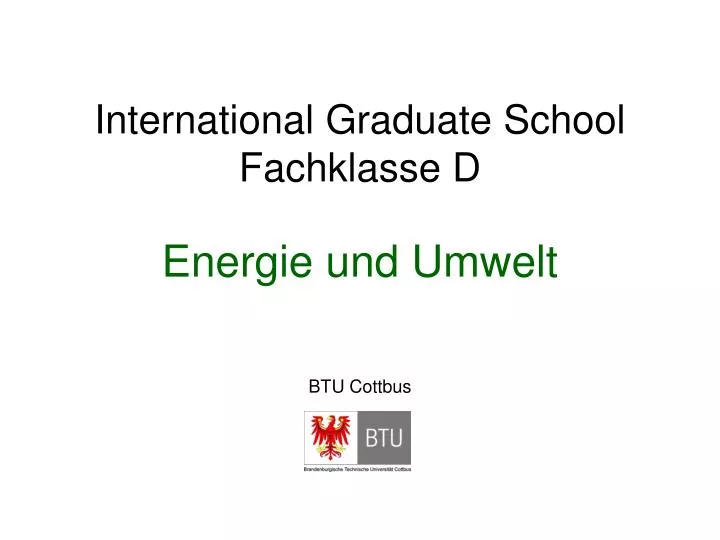 international graduate school fachklasse d energie und umwelt