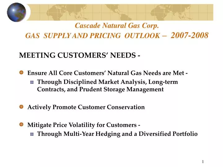 cascade natural gas corp gas supply and pricing outlook 2007 2008
