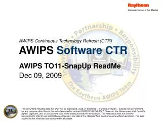 AWIPS Continuous Technology Refresh (CTR) AWIPS Software CTR