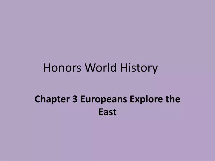 honors world history