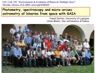 Photometry, spectroscopy and micro-arcsec astrometry of binaries from space with GAIA