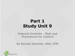 Part 1 Study Unit 9