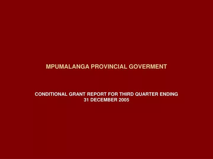 mpumalanga provincial goverment