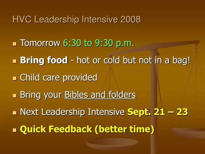 hvc leadership intensive 2008