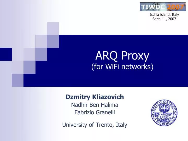 arq proxy for wifi networks