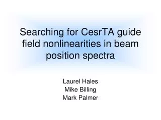 Searching for CesrTA guide field nonlinearities in beam position spectra
