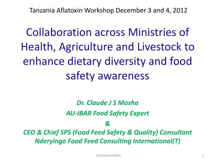 tanzania aflatoxin workshop december 3 and 4 2012