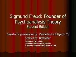 Sigmund Freud: Founder of Psychoanalysis Theory Student Edition