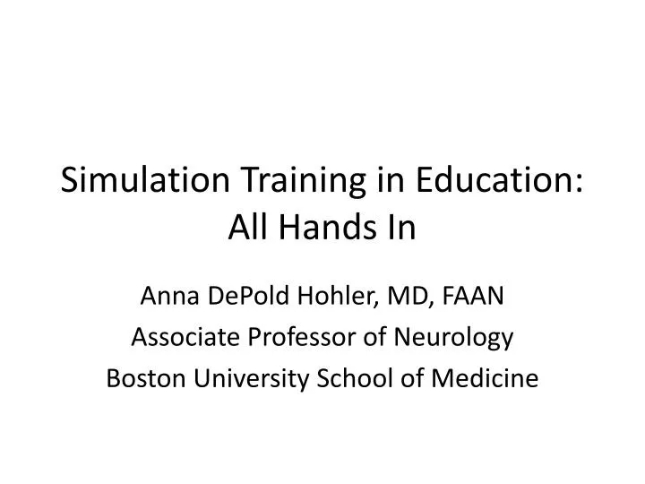 simulation training in education all hands in