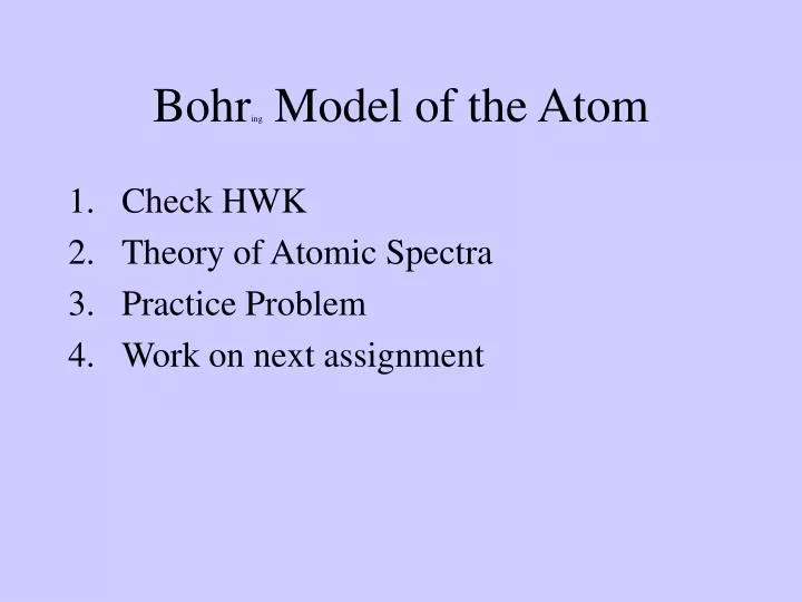 bohr ing model of the atom