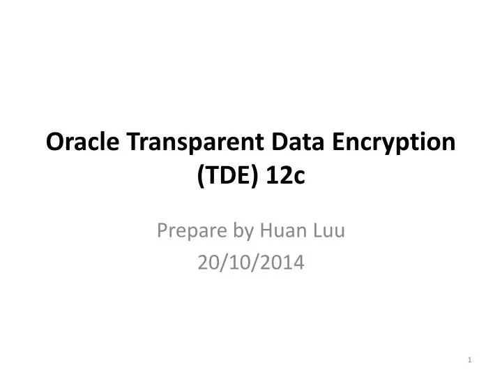 oracle transparent data encryption tde 12c