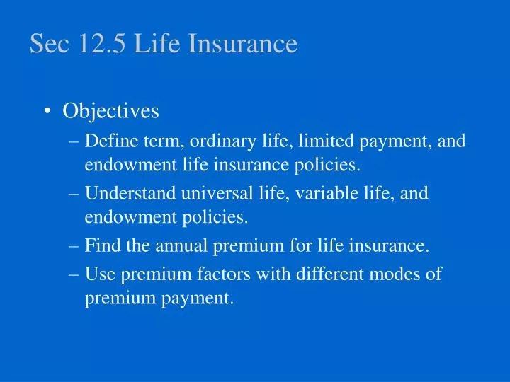 sec 12 5 life insurance