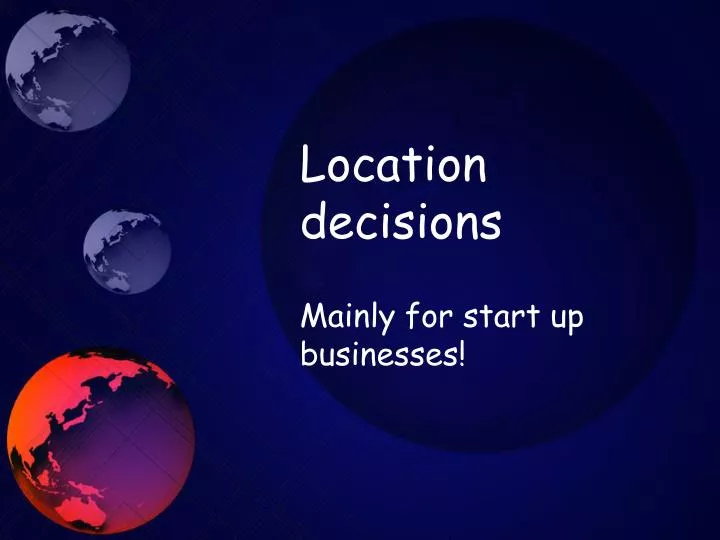 location decisions