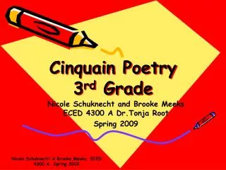 Cinquain Poetry 3 rd Grade