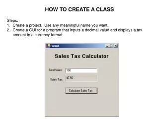 HOW TO CREATE A CLASS