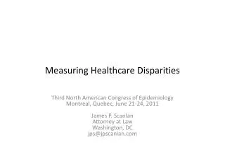 Measuring Healthcare Disparities