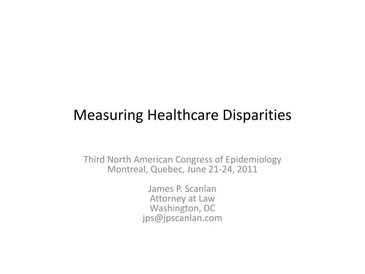 measuring healthcare disparities