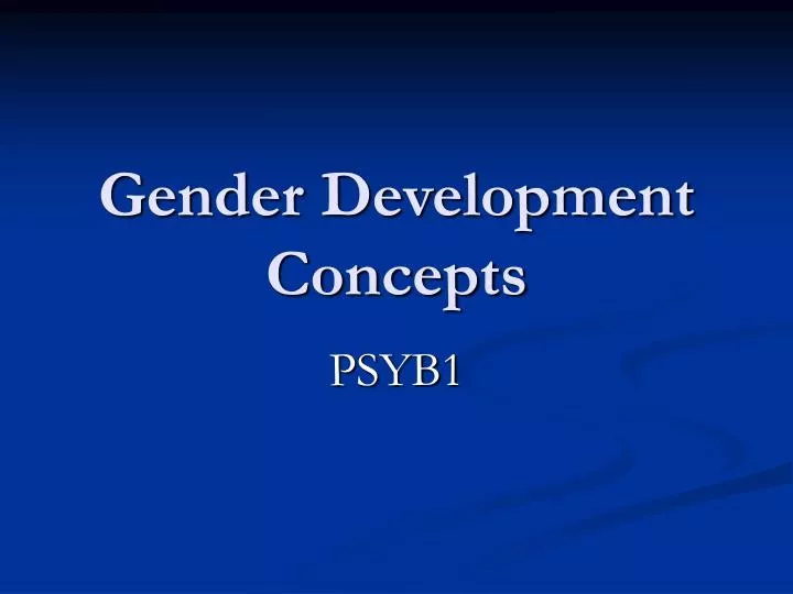 gender development concepts