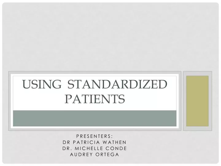 using standardized patients