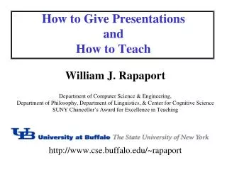 How to Give Presentations and How to Teach