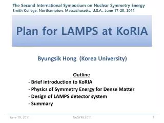 Plan for LAMPS at KoRIA