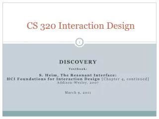 CS 320 Interaction Design