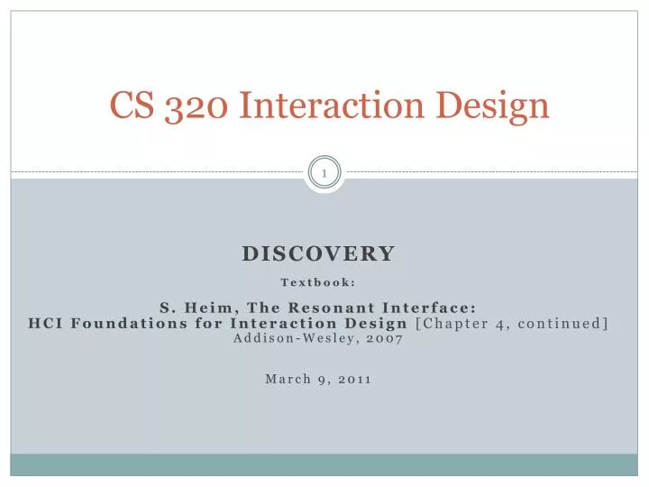 cs 320 interaction design