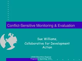Conflict-Sensitive Monitoring &amp; Evaluation
