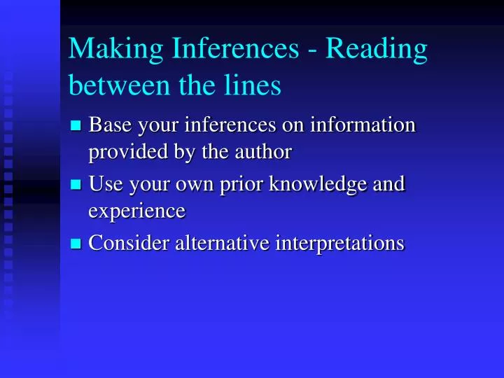 making inferences reading between the lines