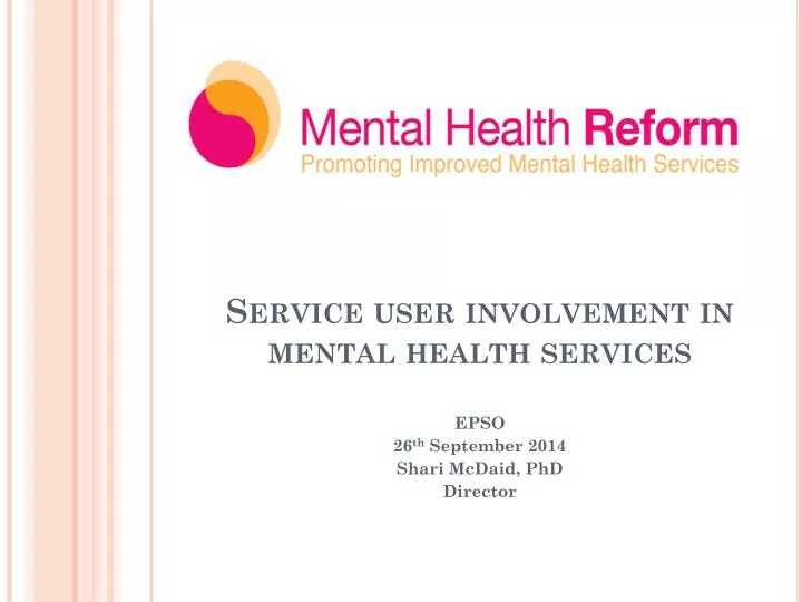 service user involvement in mental health services
