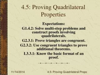 4.5: Proving Quadrilateral Properties