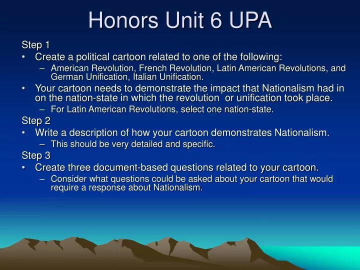 honors unit 6 upa