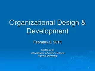 Organizational Design &amp; Development