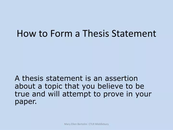 how to form a thesis statement