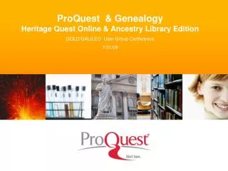 ProQuest &amp; Genealogy Heritage Quest Online &amp; Ancestry Library Edition