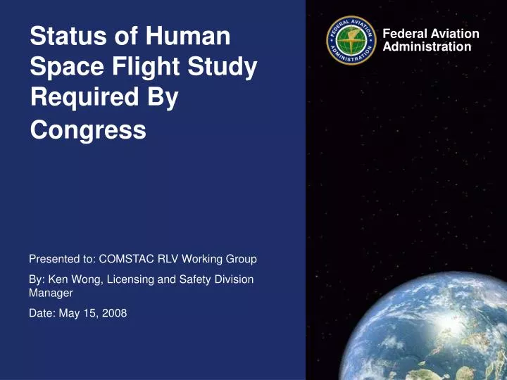 status of human space flight study required by congress