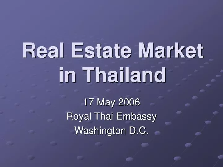 real estate market in thailand