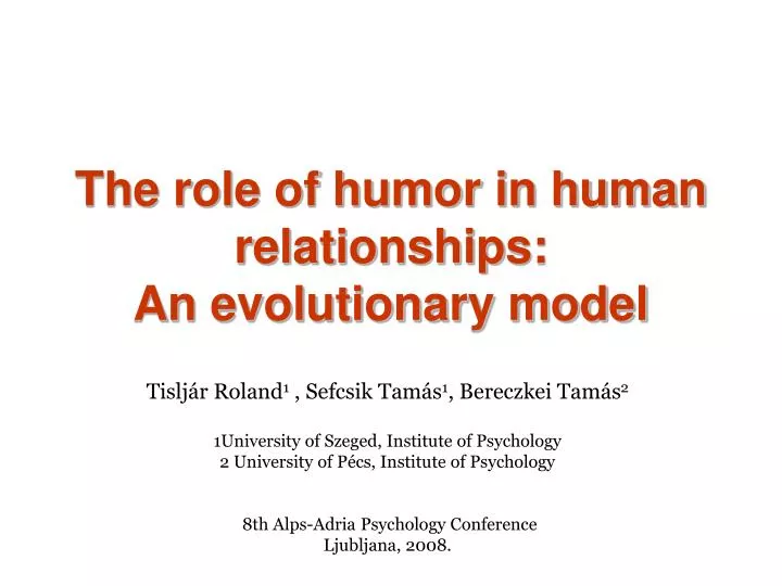 the role of humor in human relationships an evolutionary model
