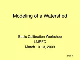 Modeling of a Watershed