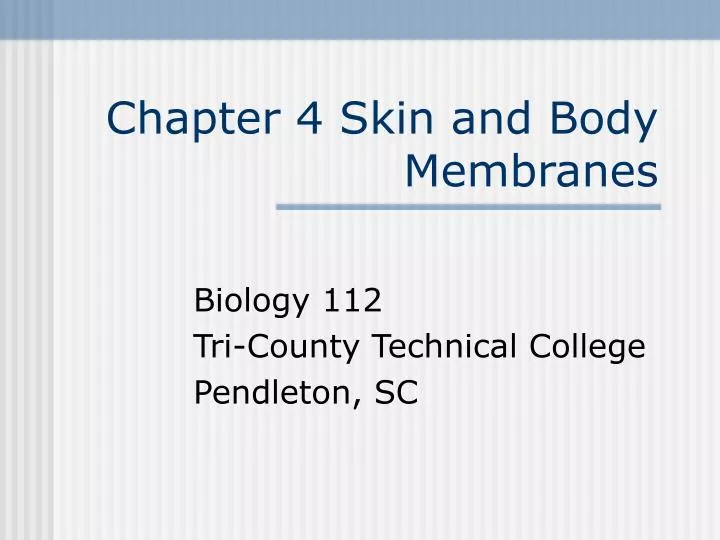 chapter 4 skin and body membranes