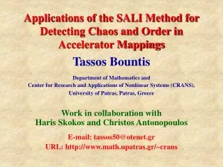 Applications of the SALI Method for Detecting Chaos and Order in Accelerator Mappings