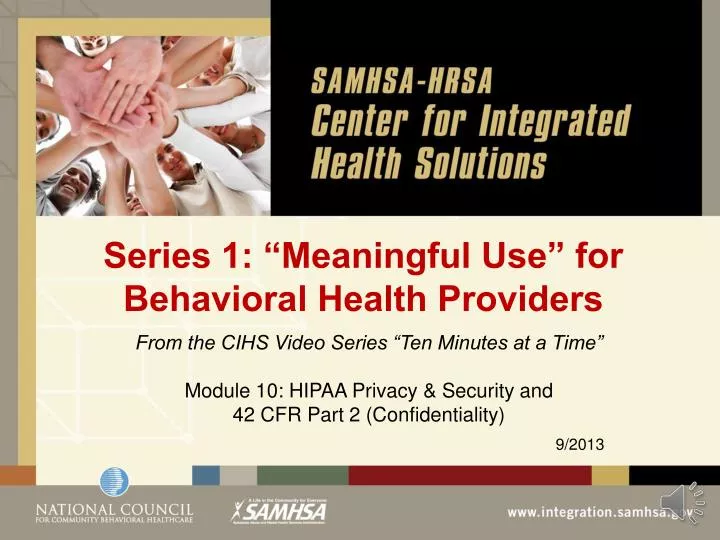 series 1 meaningful use for behavioral health providers