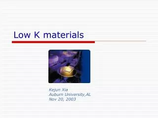 Low K materials